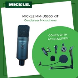 Mickle MM-US300Kit Professional USB Condenser Microphone Kit Black
