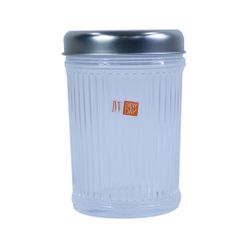 INDUSTRIAL CHIC JAR H.15cm CLEAR with ALUMINUM LID (7521.2)