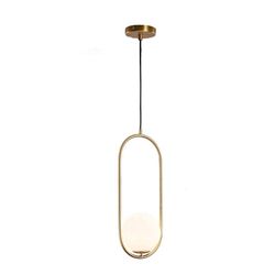 Tio Brass and Frosted Glass Pendant Light