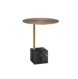 Capri Brass Side Table with Black Marble Base