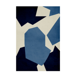 Dark blue shape abstract poster 8x11