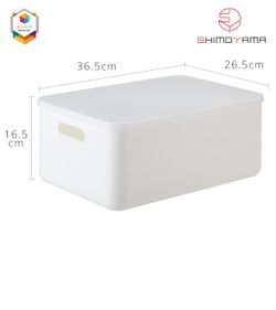Shimoyama Medium White Handled Storage Box with Lid