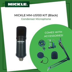Mickle MM-US100Kit Professional USB Condenser Microphone Kit Black