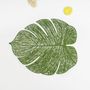 Homescapes Leaf Shape PVC Placemat Green x 4 Pieces