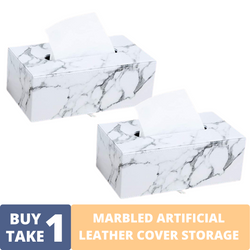 BUY1TAKE1 MARBLED ARTIFICIAL LEATHER COVER STORAGE - Marble