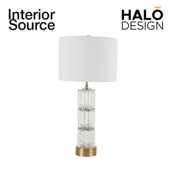 Hamish Glass Table Lamp with Metal Base