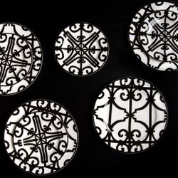 Homescapes Black Filigree Dinnerware Set of 8 (Good for 4pax)