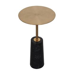Corsiza Brass Side Table with Marble Base