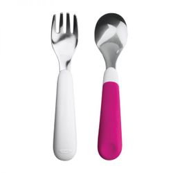 Tickled Babies Oxo Tot Training Fork & Spoon Set - Pink