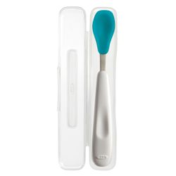 Tickled Babies Oxo Tot On The Go Feeding Spoon With Travel Case - Aqua