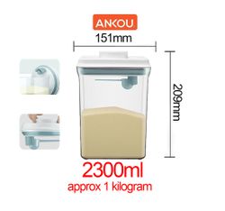 Ankou Airtight 1 Touch Button Clear Container With Scoop Spoon and Holder 2300ml