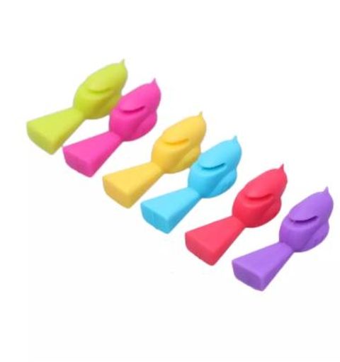 6pcs Quality Silicone Party Wine Glass Marker Charms Birds Set