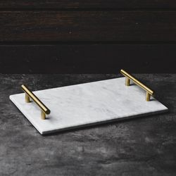 Caitlyn White Marble Tray