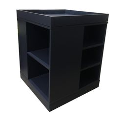 Tate Side Table navy blue color wood finished