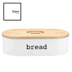 Bread Box with Reversible Bamboo Lid