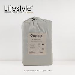 Lifestyle by Canadian One Park Linens 300TC Organic Sateen Sheet Set - 4 in 1 Sheet Set-Full/Double