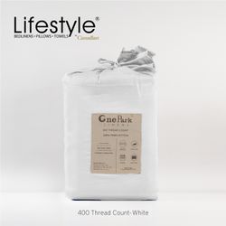 Lifestyle by Canadian One Park Linens 400TC Organic Sateen Sheet Set - 4 in 1 Sheet Set - Full/Double