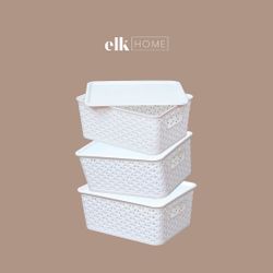 ELK Home Agata Rattan design Storage Bin Small Set