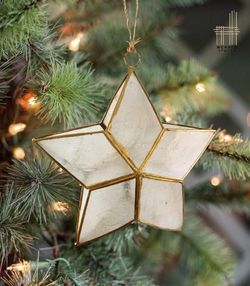 Handmade Capiz Star Christmas Ornament