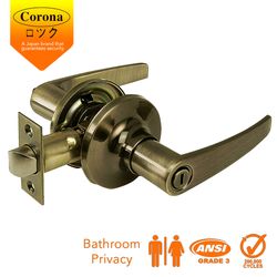 Corona Privacy Keyless Bathroom Lever Lock (Antique Brass)