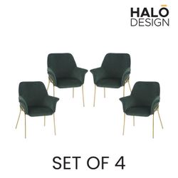 Halo Design Athena Dining Chair Dark Green (Set of 4)