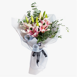 3- Stems Lilies Pink