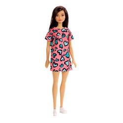 Barbie Entry Doll - Pink and Blue Heart Print Dress