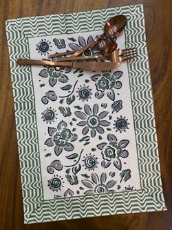 The57.ph Hand Block Printed Placemat and Napkin Set PN 39 - Set of 6