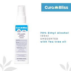 Curabliss 70% Ethyl Alcohol Unscented with Tea Tree Oil 100ml