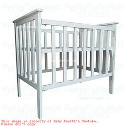 Little Estella Portable Minimalist White Wooden Crib for Baby