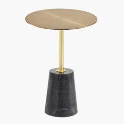 Magnus Brass Side Table with Marble Base