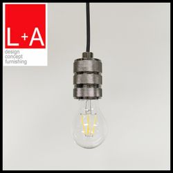LT-AHA048Z silver E27 lamp holder black wire