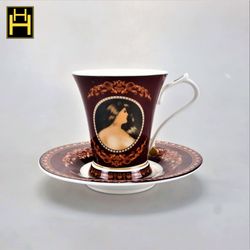Harmony & Homes Ceramic - Cup & Saucer (Maroon)