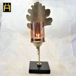 Harmony & Homes Metal - Oak Leaf Candle Holder