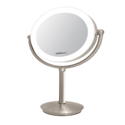 Vanitibasics 8.5'' Double-Sided Super Bright LED Mirror with Satin Nickel Finish