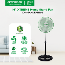 XTREME HOME 16" White Stand Fan (XH-STANDFAN16W)