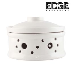 6 Inches Ceramic Stew Pot with LID Premium Steam Soup Bowl buffet Casserole Ceramic Chafer with  Holder Food Warmer