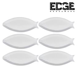 Edge Houseware set of 6 16 Inches Fish Shaped Plate Fish Dish Creative Ceramic Serving Platter Decorative Snack Storage Platter for Restaurants Home