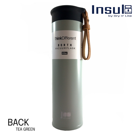 Insul8 Double-Wall Insulated Bottle with PU Leather Strap (500ml)