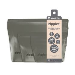 Zippies Steel Grey Reusable Standup Storage Bags Sampler Pack